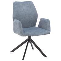 Armlehnstuhl Royan Jade Gepolstert - Schwarz, KONVENTIONELL, Textil/Metall (55/86/63cm)