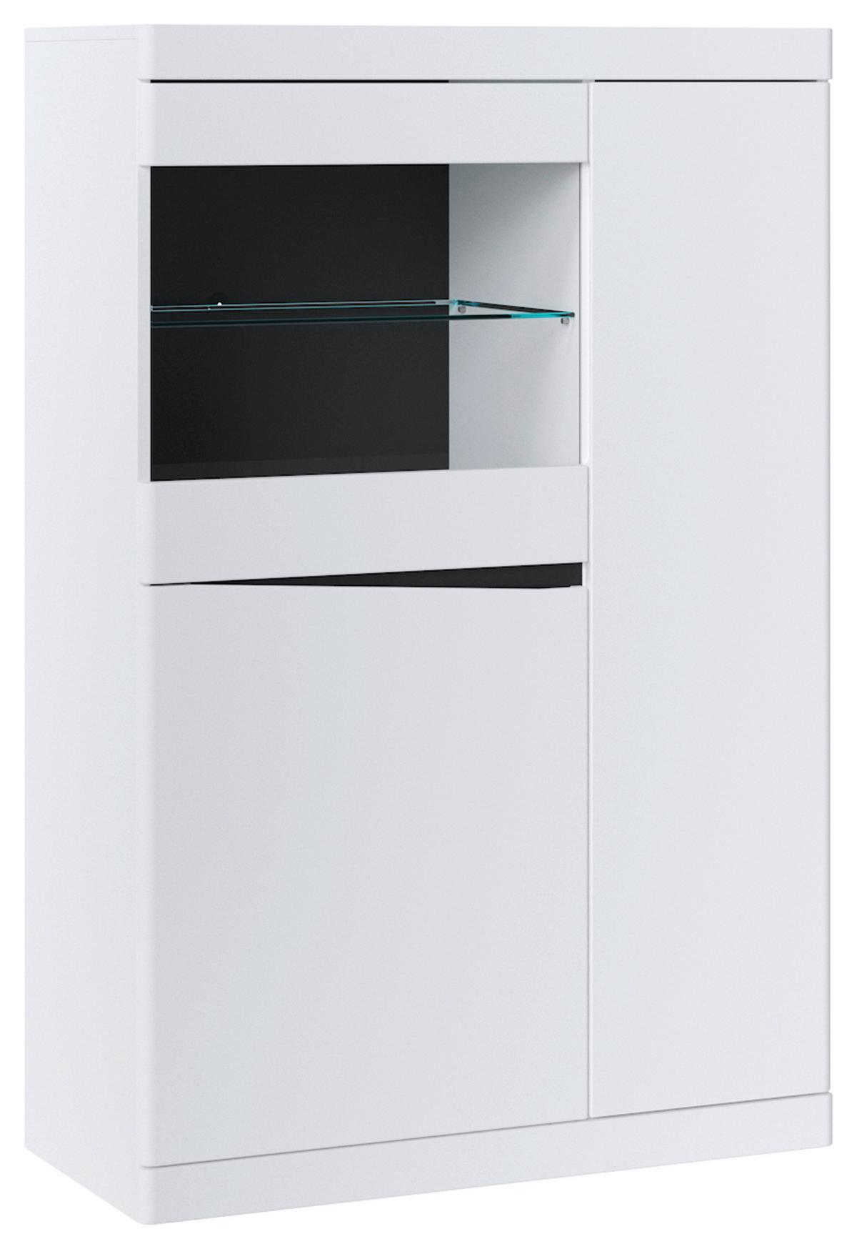 Stapelprogramm Turino Neo 4 Teilig Weiß/graphit B: 322cm - Graphitfarben/Weiß, Trend, Holzwerkstoff (322/196,5/39,9cm)