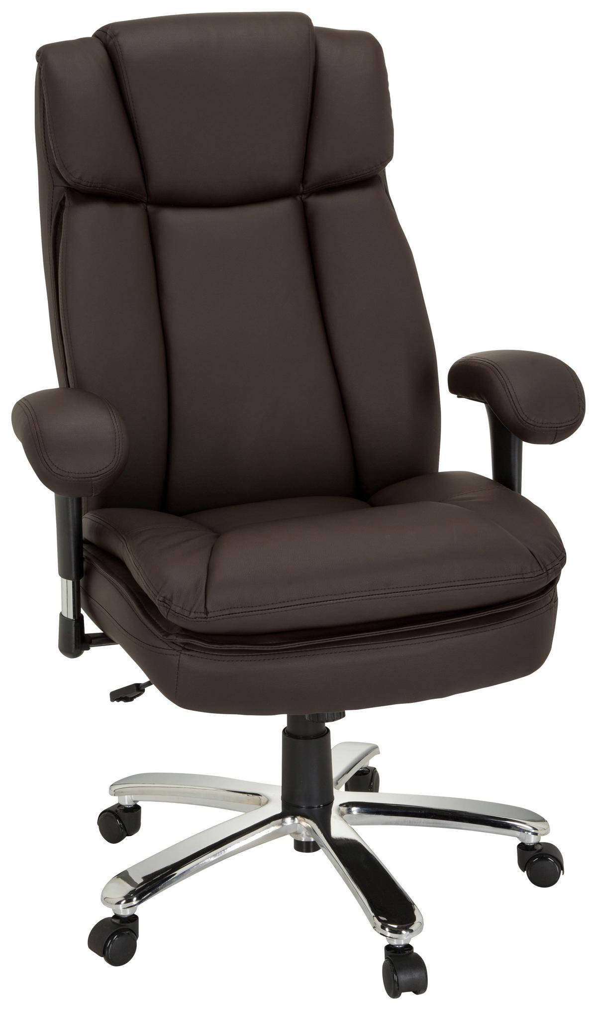 Chefsessel Builder XXL I Dunkelbraun - Dunkelbraun/Silberfarben, MODERN, Kunststoff/Textil (77/123/84cm) - MID.YOU