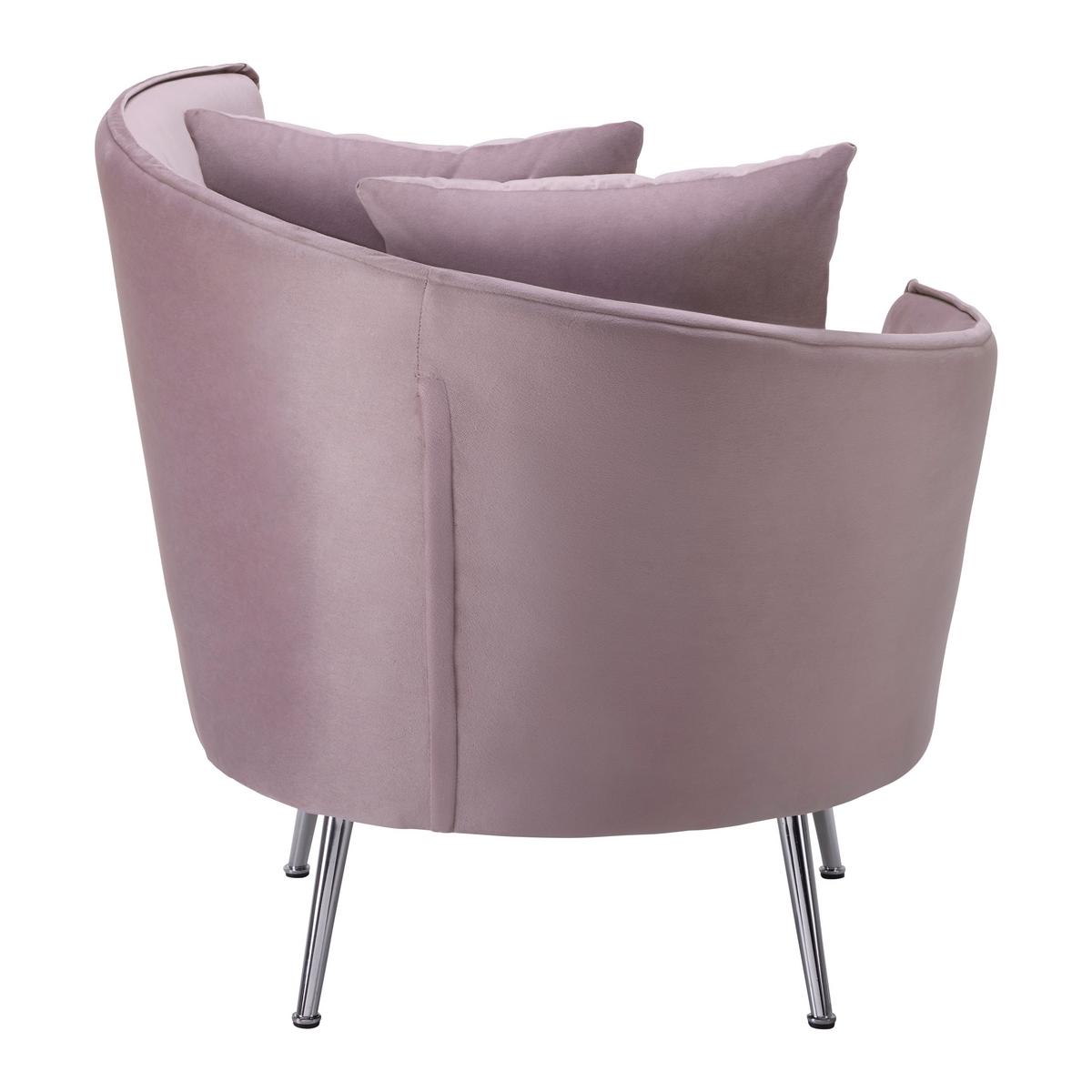 Křeslo Cherie růžová - růžová/barvy chromu, Moderní, kov/textil (87/84/85cm) - Bessagi Home