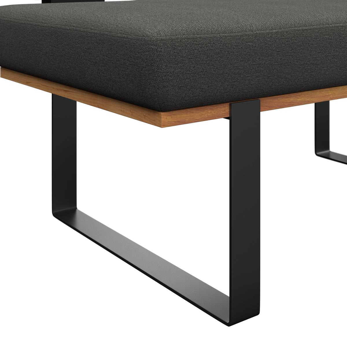 Sitzbank Tristan Webstoff schwarz, B: 130cm - Schwarz, MODERN, Holz/Textil (130/48/90cm) - James Wood