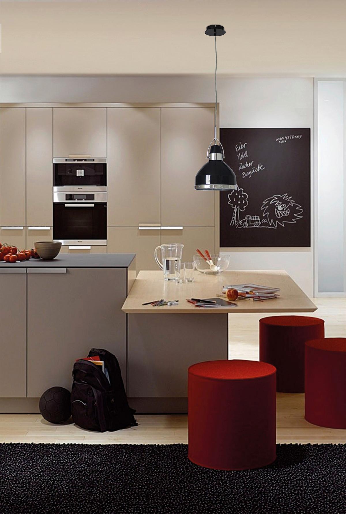 Hängeleuchte Cottage H: 135 cm 1-Flammig, kippbar - Schwarz, KONVENTIONELL, Metall (22,8/135cm) - Näve