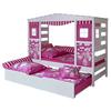 Postel ve tvaru domečku LIO závěs růžový - bílá/pink, Moderní, dřevo (90/200cm) - MID.YOU