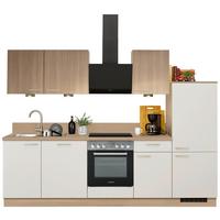 Küchenzeile Win/plan Mit Geräten 280cm Grau/eiche Dekor - Basics, Holzwerkstoff (280cm) - Express