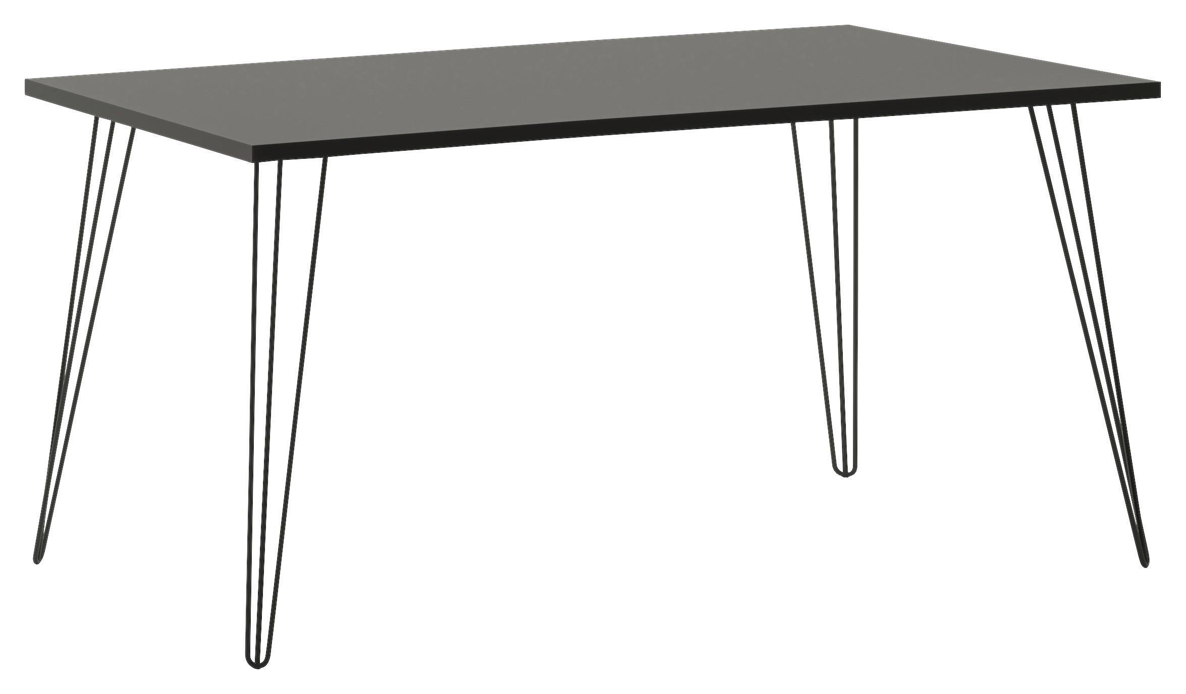 Schreibtisch Fynn Grau L: 160cm - Schwarz/Grau, Design, Holzwerkstoff/Metall (160/80/74cm) - MID.YOU