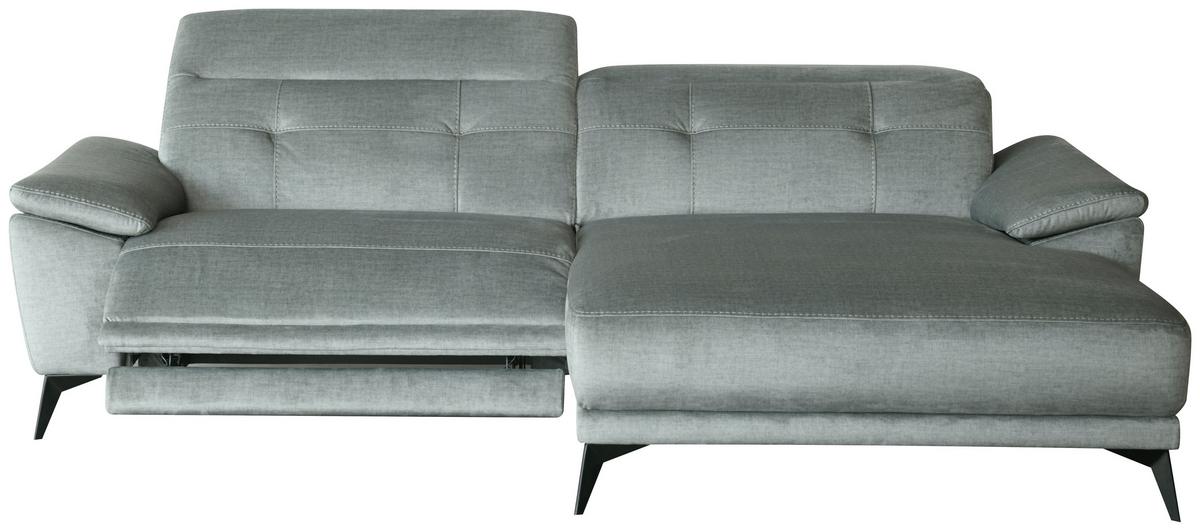 Ecksofa + Relaxfunktion Bonn Grau 262x170 cm - Schwarz/Grau, MODERN, Holz/Textil (262/79/170cm)