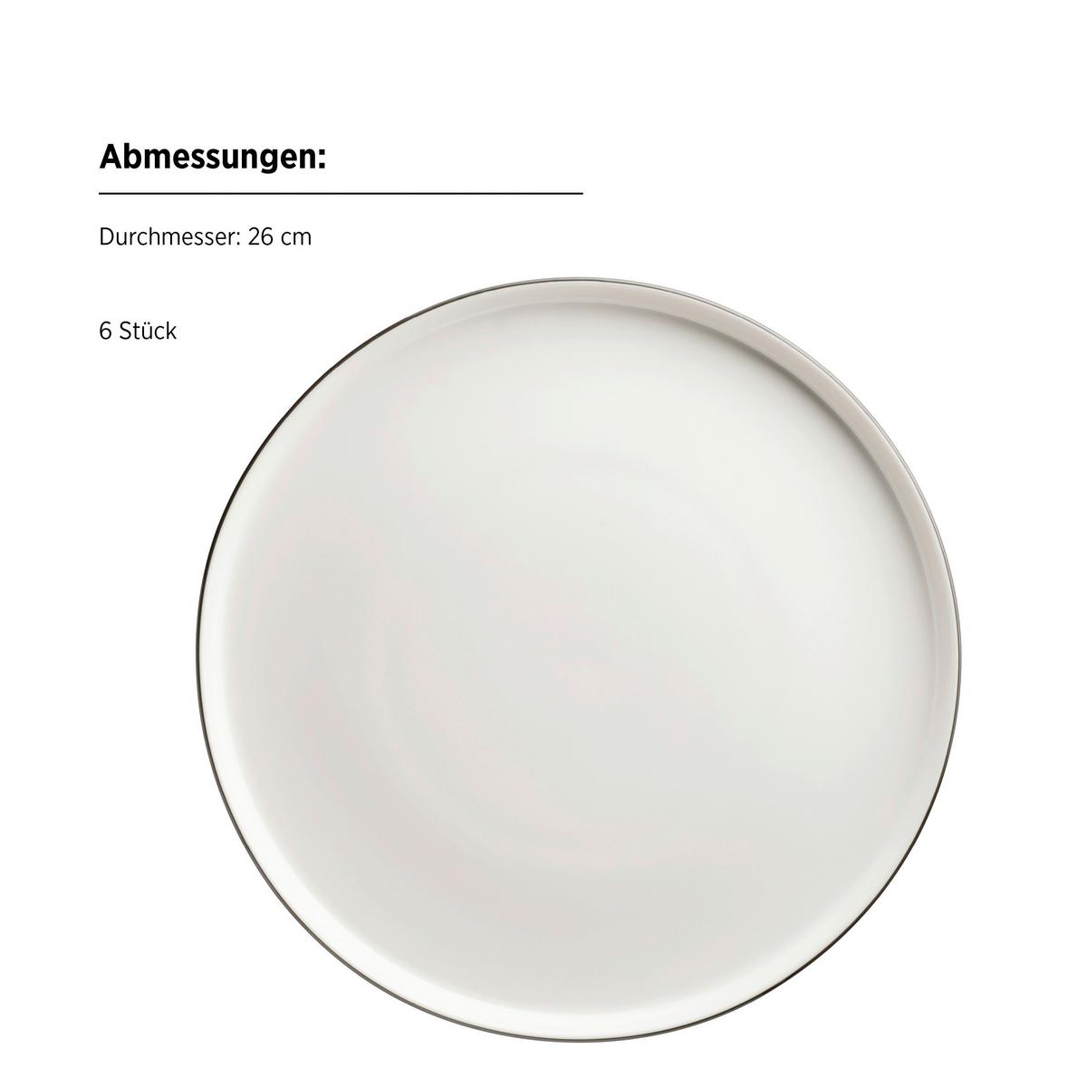 Tafelservice Sita Porzellan 6 Personen Geschirr Set - Schwarz/Weiß, Trend, Keramik - Mäser