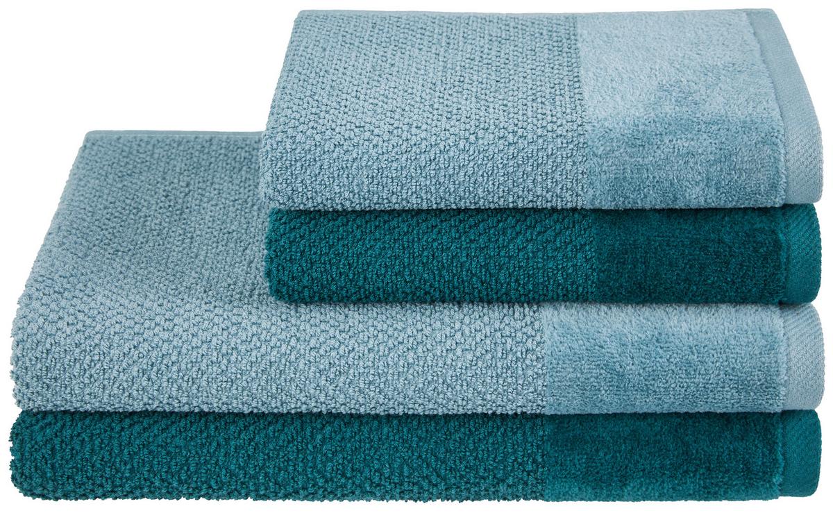 Frottierset Chiara - 4er Set - Blau/Petrol, MODERN, Textil - Luca Bessoni