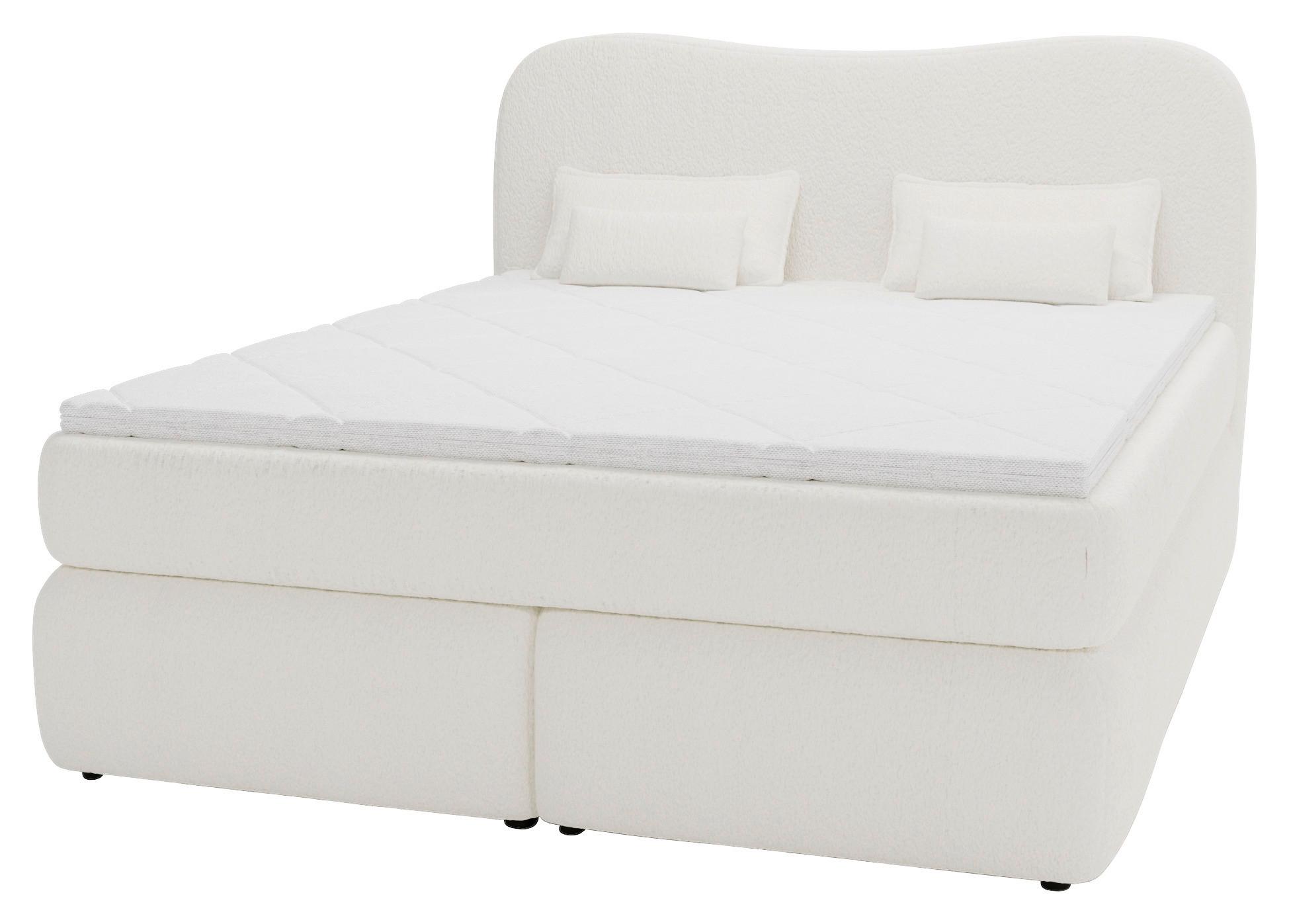 Boxspringbett Mit Topper 180x200 Isla - Beige/Buchefarben, Basics, Holz/Holzwerkstoff (180/200cm) - Livetastic