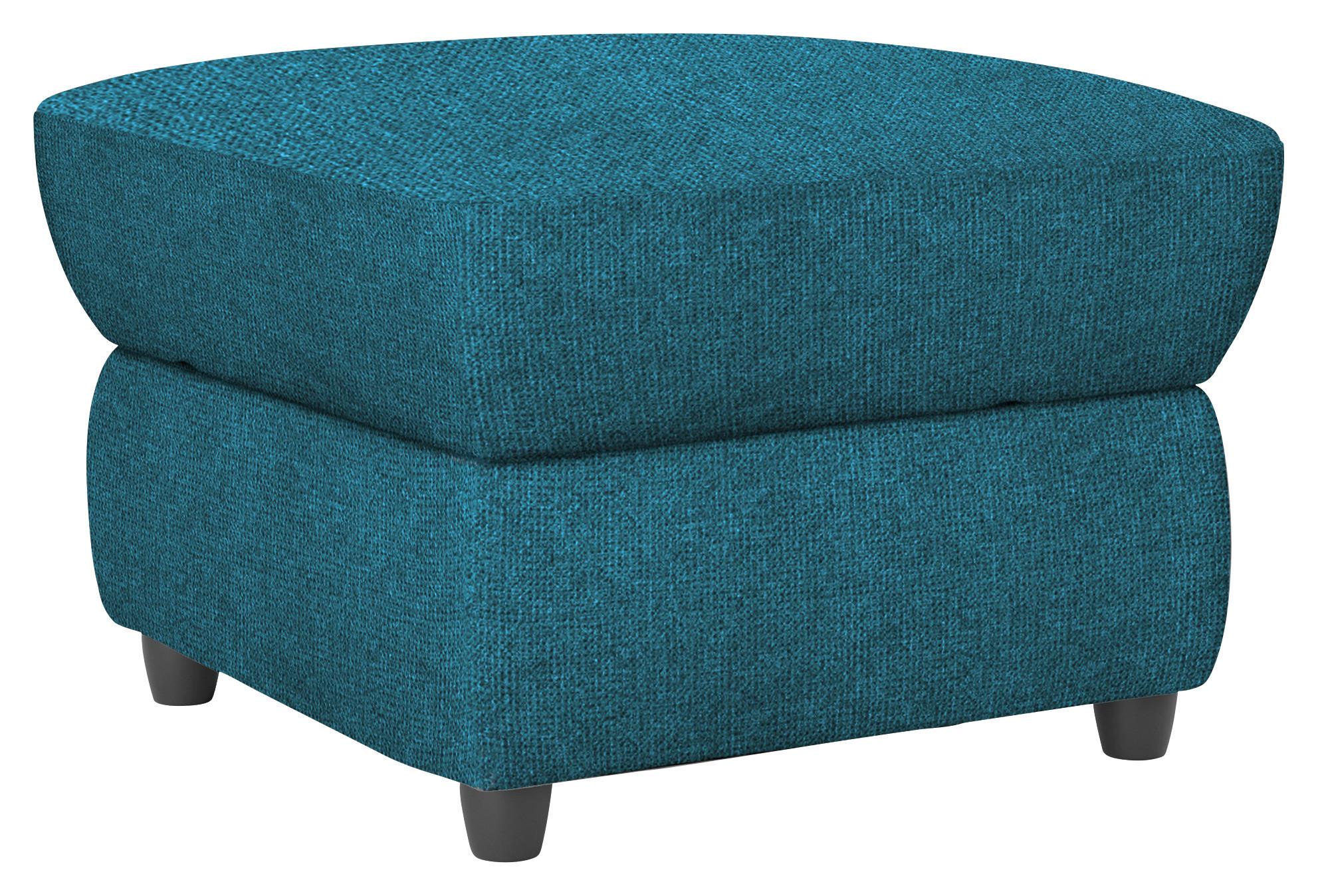 Polsterhocker Boston Blau Chenille - Blau/Schwarz, KONVENTIONELL, Textil (68/45/68cm) - Livetastic
