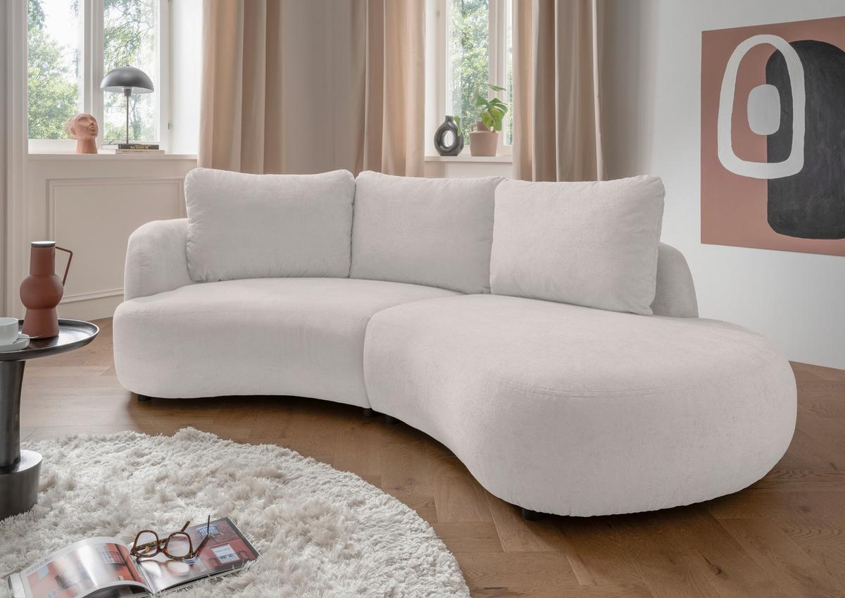 Ecksofa Doppo, Beige S: 139x250 cm - Beige/Schwarz, MODERN, Textil (139/250cm) - Livetastic