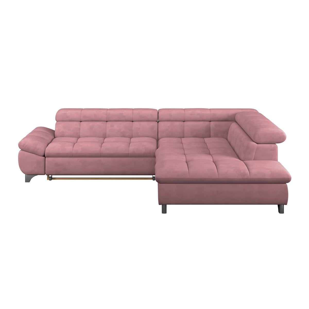 Ecksofa Gemini Rosa, B: 312cm - Chromfarben/Rosa, KONVENTIONELL, Textil (312/234cm)