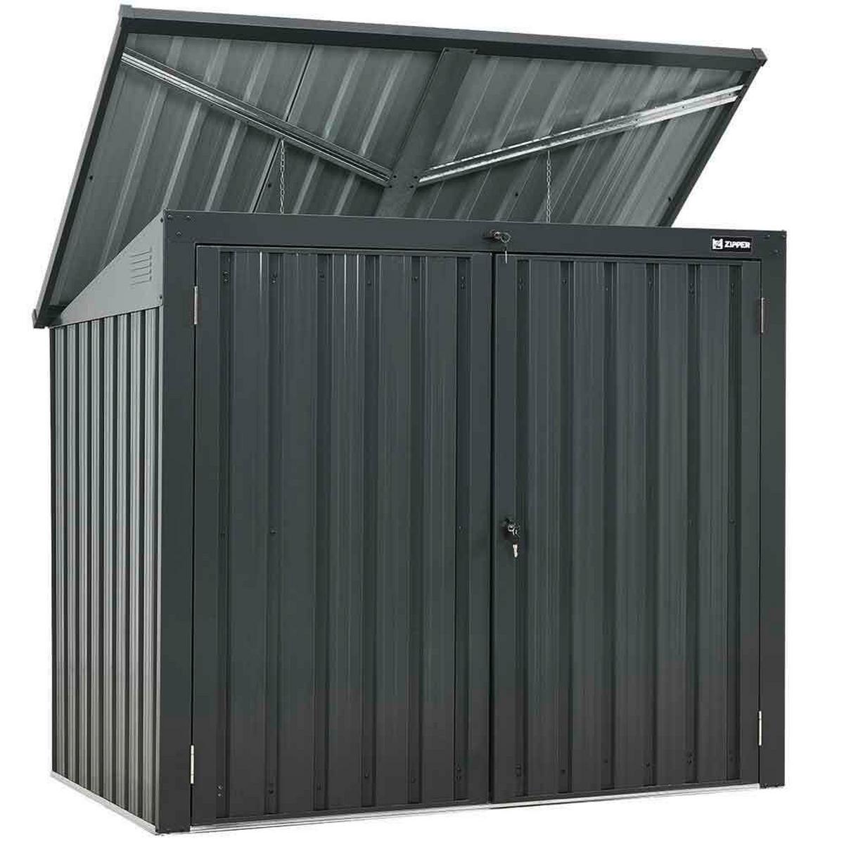 Mülltonnenbox Für 2 Tonnen 158x134x101 Cm Ohne Boden - Anthrazit, Basics, Metall (158/134/101cm)