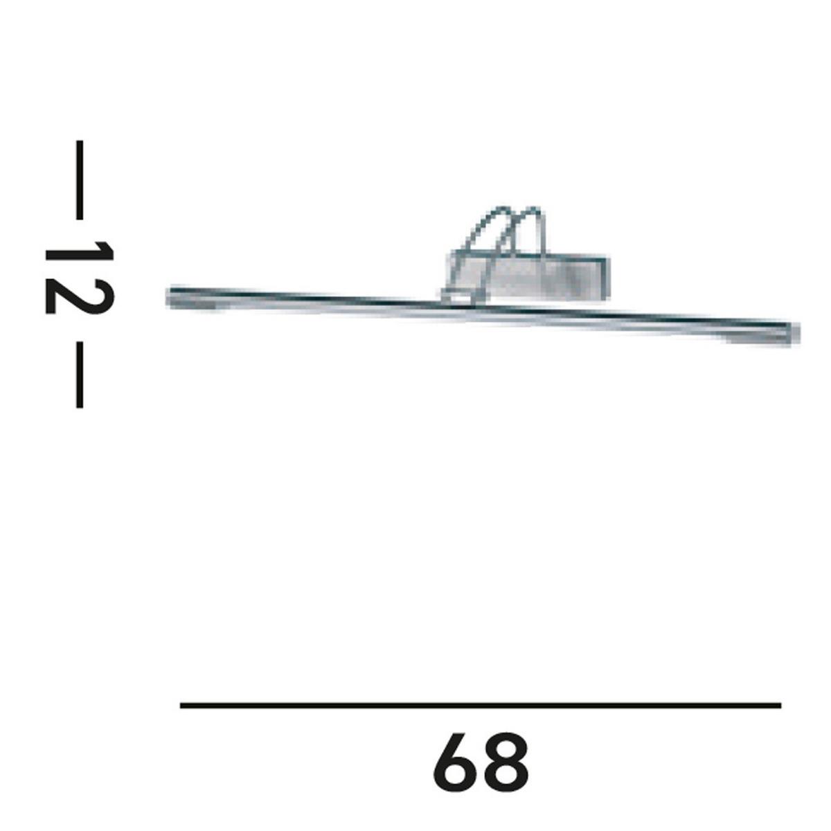 LED-Bilderleuchte 8343ss Majorca - Silberfarben, KONVENTIONELL, Kunststoff/Metall (68/12/20cm)