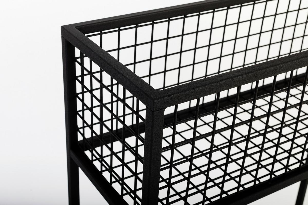 Blumenständer Aluminium Schwarz BxHxT: 60x75x23 Cn - Schwarz, Basics, Metall (60/75/23cm)