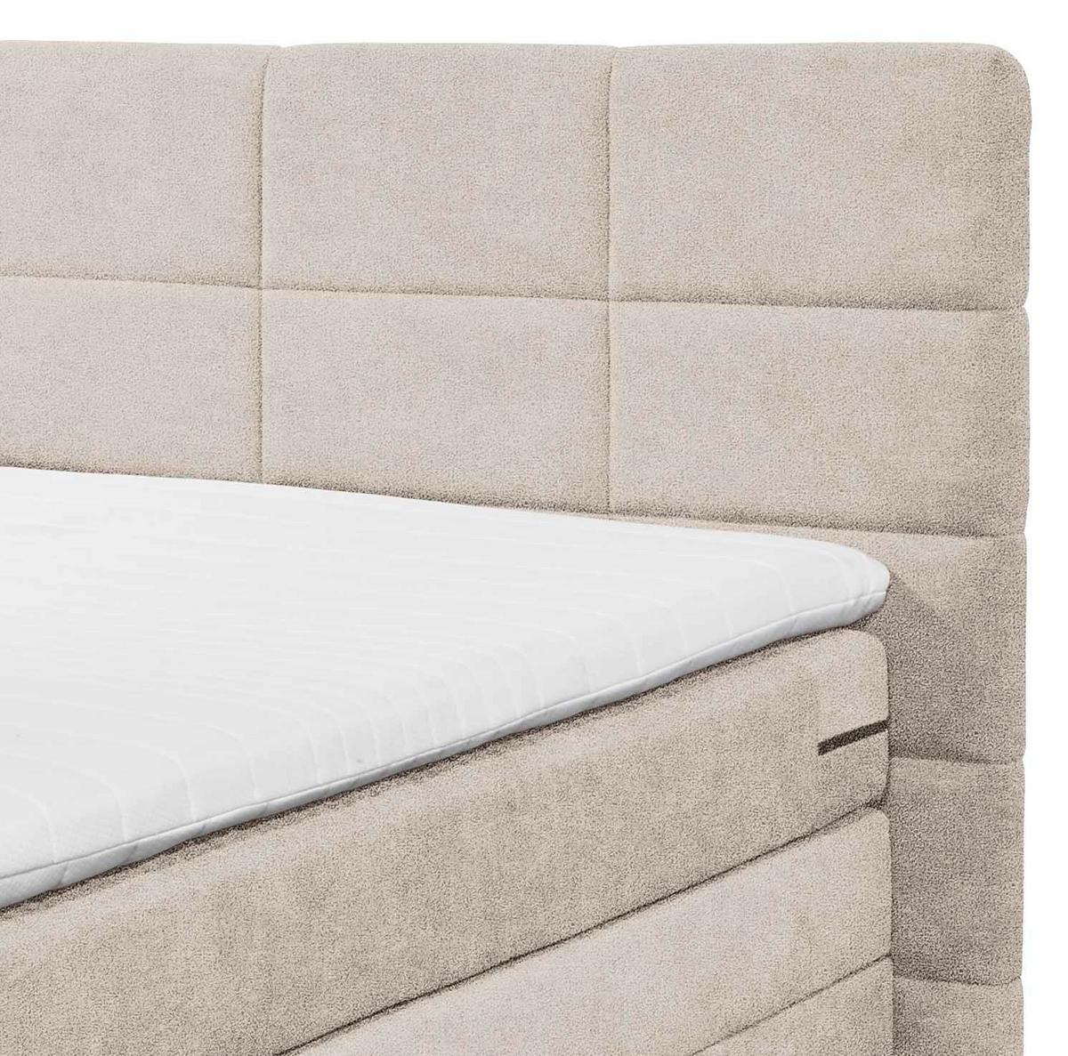 Boxspringbett Mit Topper & Bettkasten 180x200 Tacoma 3 - Sandfarben, KONVENTIONELL, Kunststoff/Textil (180/200cm) - MID.YOU