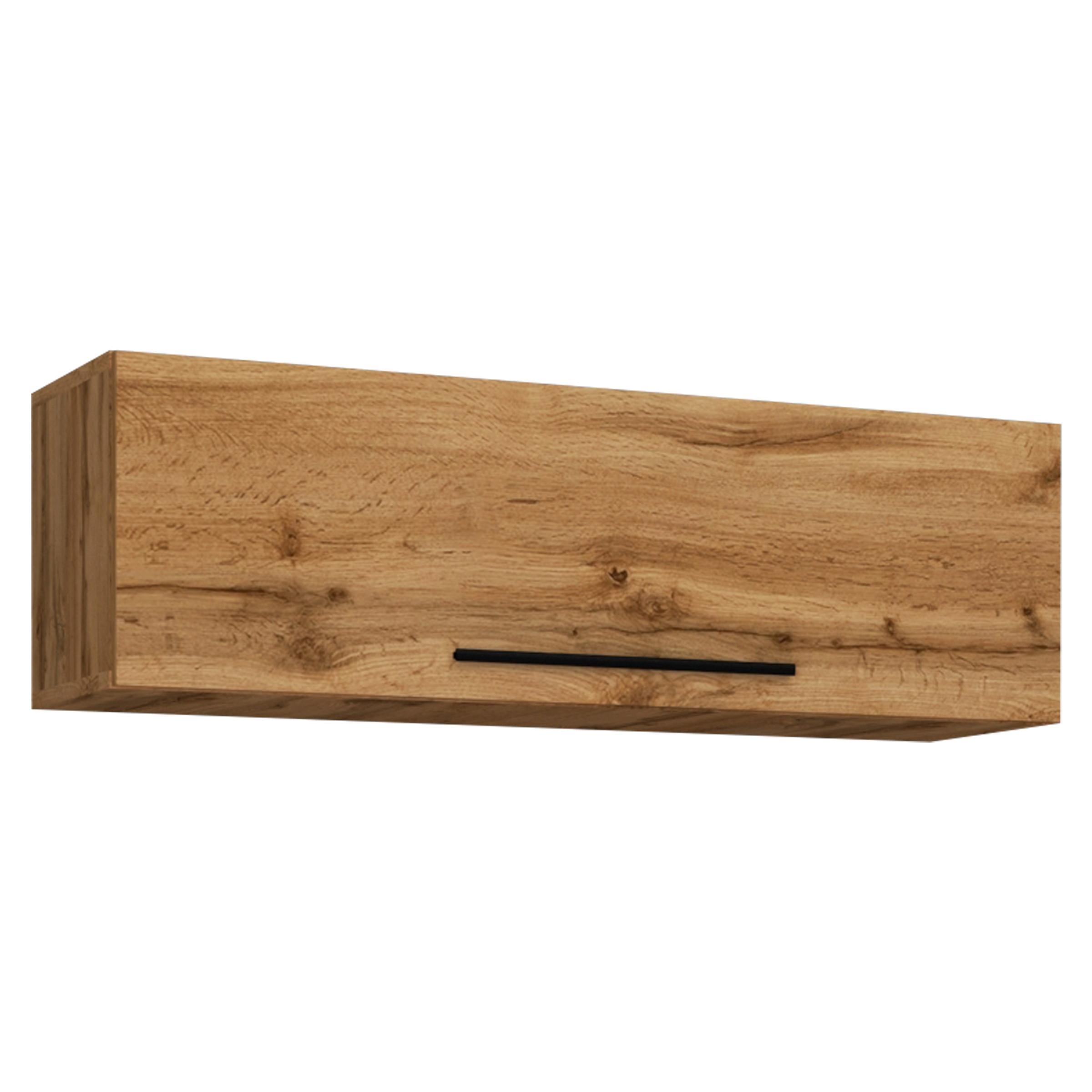 Závesná nízka komoda Arila š: 95 cm, dub medový - čierna/dub medový, Modern, kov/kompozitné drevo (95/30/30cm) - MID.YOU
