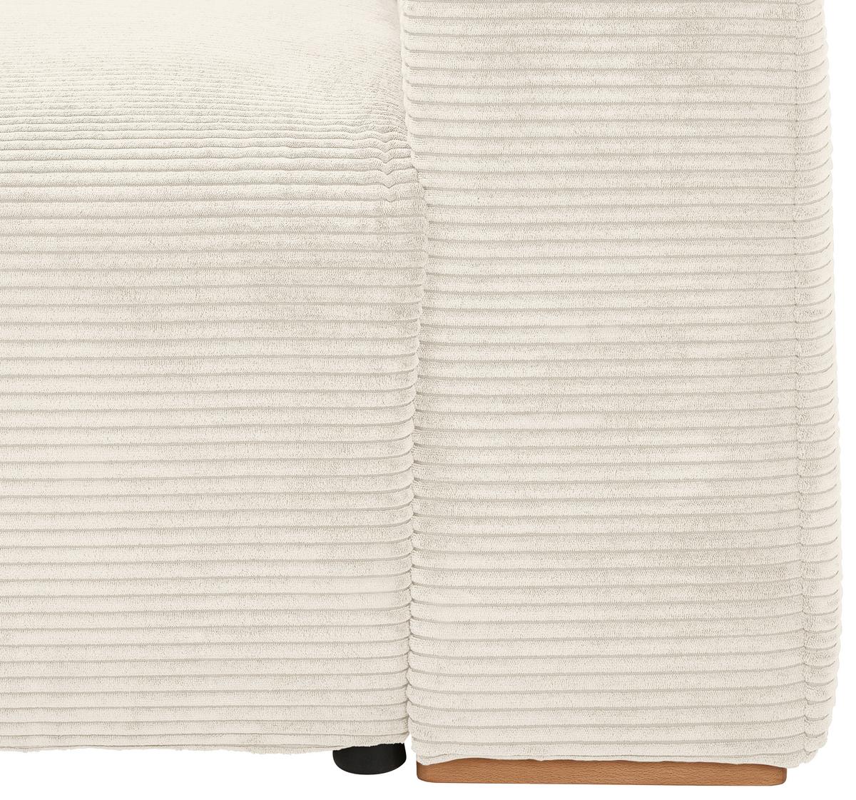 Schlafsofa Vouge Creme Bettkasten, B: 255 Cm - Buchefarben/Creme, KONVENTIONELL, Textil (255/86/123cm) - Livetastic