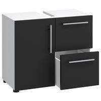 Waschbeckenunterschrank Flandu B: 61 cm Schwarz/Weiß Dekor - Schwarz/Weiß, KONVENTIONELL, Holzwerkstoff (61/51/32cm) - MID.YOU