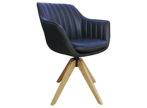 Drehstuhl Belluno Lederlook D.grau - Dunkelgrau/Eichefarben, MODERN, Holz/Textil (60/88/57,5cm) - Luca Bessoni Drehstuhl Belluno Lederlook D.grau - Dunkelgrau/Eichefarben, MODERN, Holz/Textil (60/88/57,5cm) - Luca Bessoni