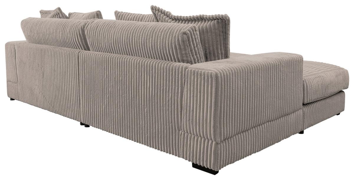 Ecksofa Funny Links Taupe, Mit Hocker, Schenkel: 195x285 Cm - Taupe/Schwarz, Basics, Textil (195/285cm) - Livetastic