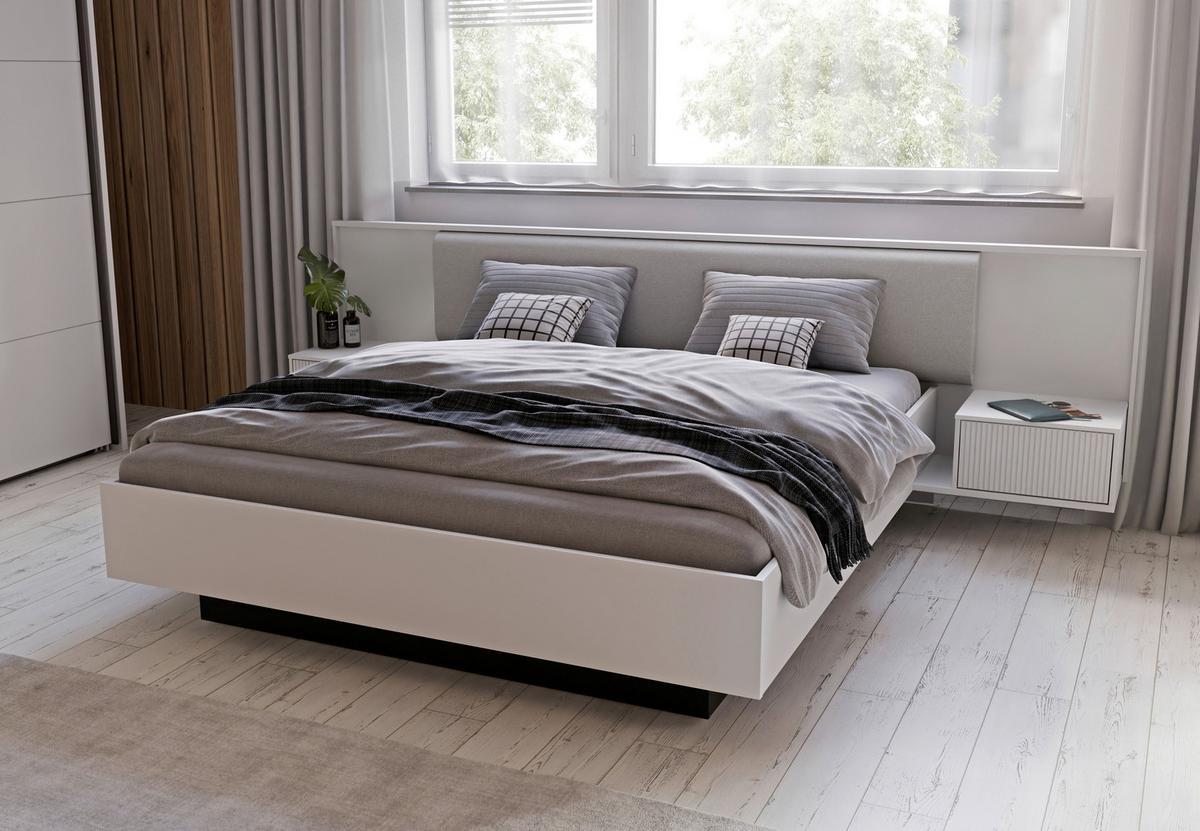 POSTELOVÁ SESTAVA NEKTARIUS - světle šedá, Moderní, kompozitní dřevo (309,2/92,9/213,3cm)
