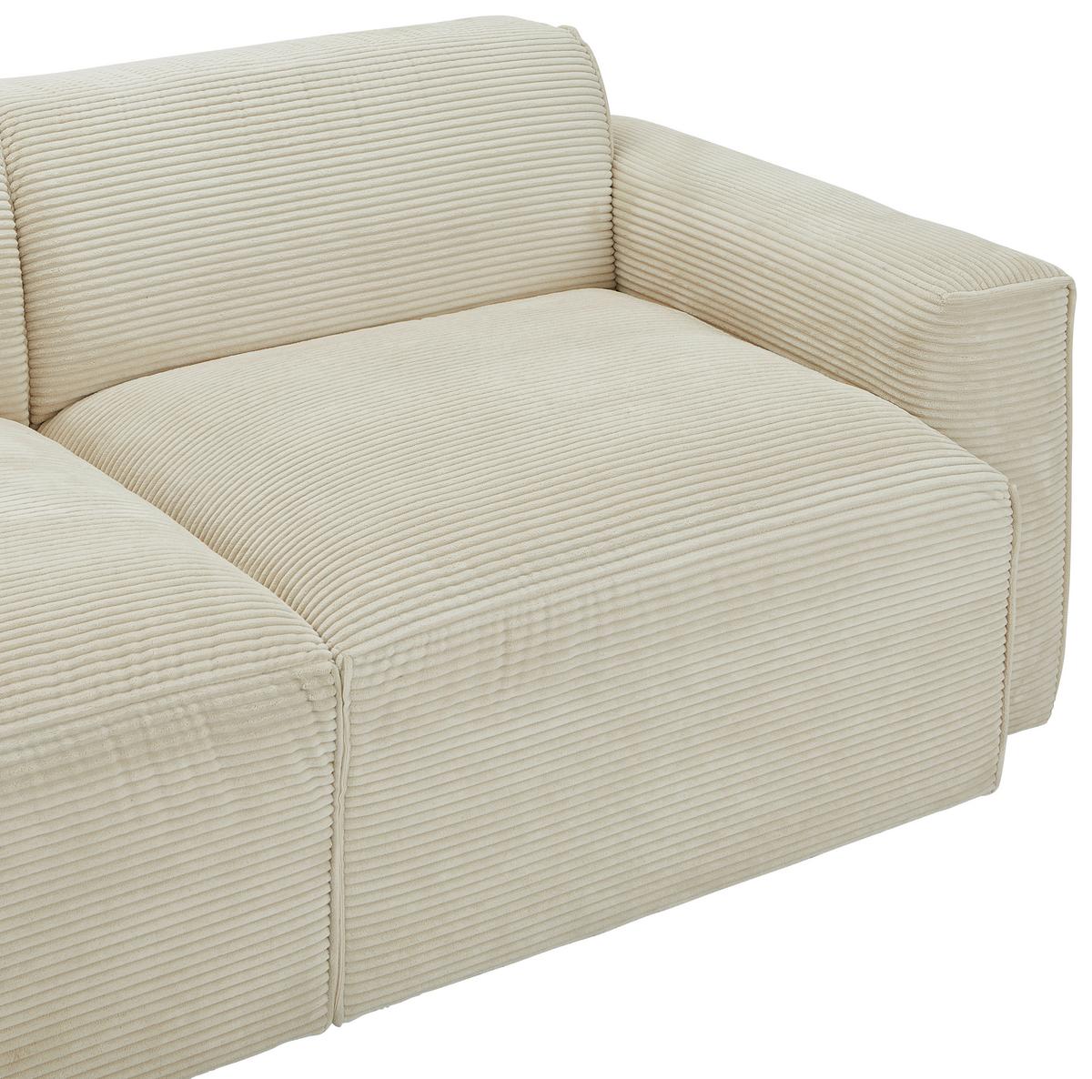 Ecksofa Pearl - Beige/Schwarz, Design, Textil (196/303cm) - Livetastic