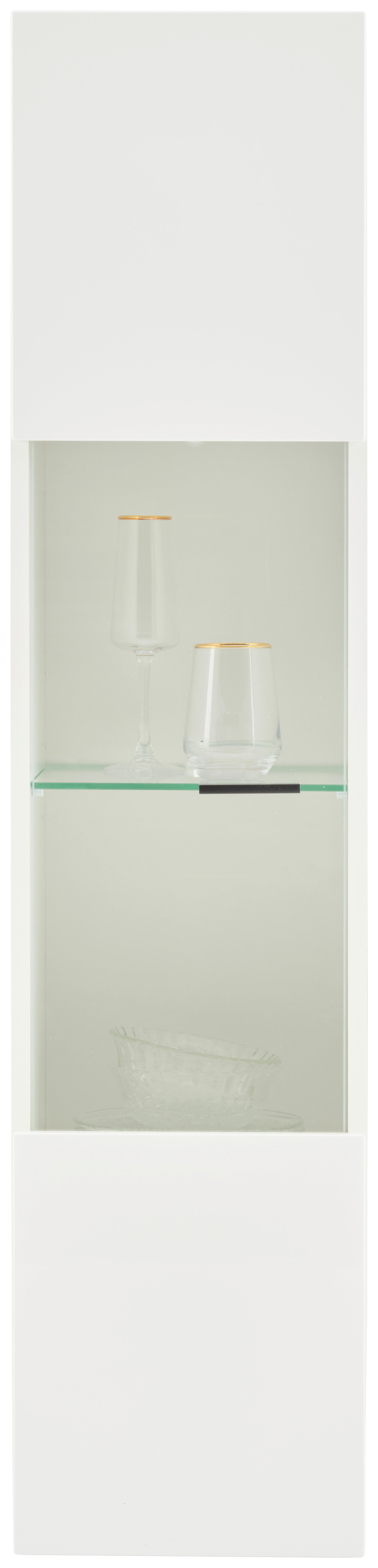 Hängevitrine Otis - Weiß Hochglanz, MODERN, Glas/Holzwerkstoff (30/130,2/34,6cm)