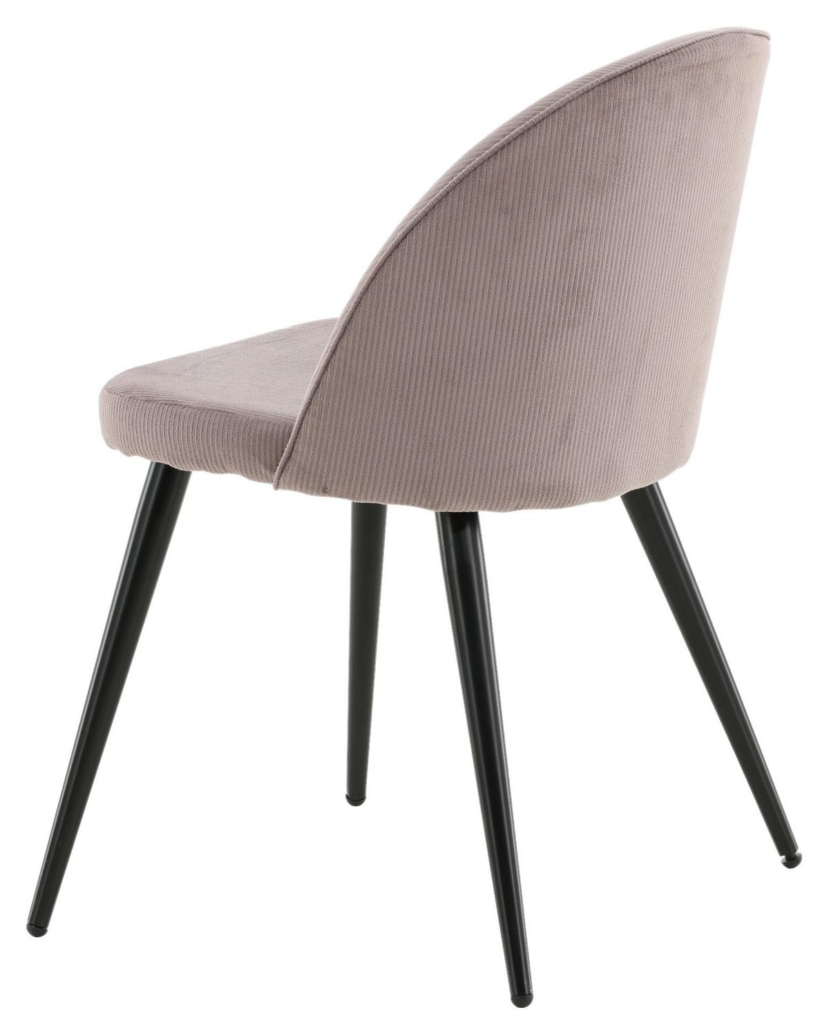 Stuhl-Set Velvet - Pink/Schwarz, Design, Textil/Metall (57/76,5/50cm) - Livetastic
