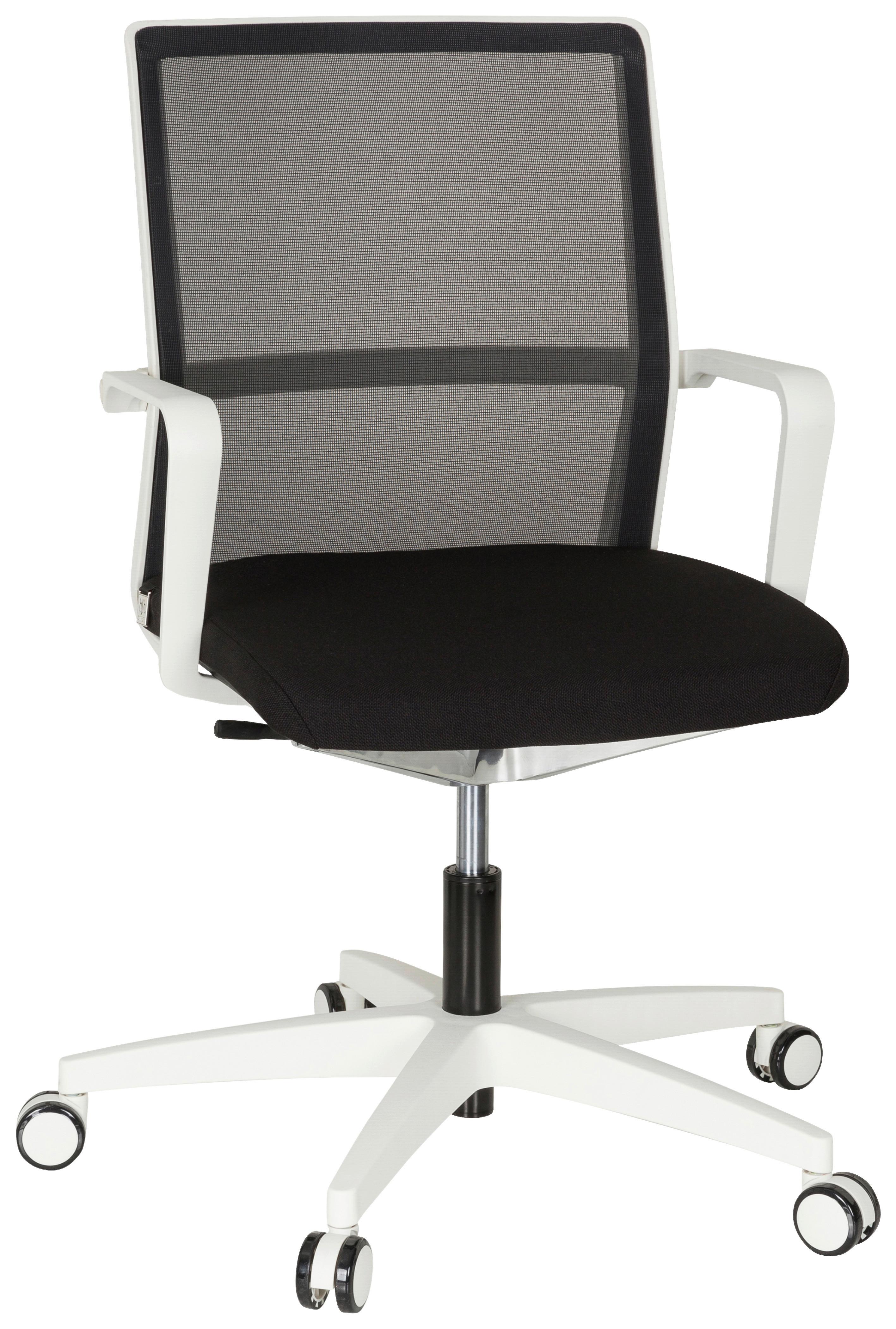 Drehstuhl Move-Tec Net 3D Armstützen Schwarz/Weiß - Schwarz/Weiß, MODERN, Kunststoff/Textil (57/105/55cm) - MID.YOU