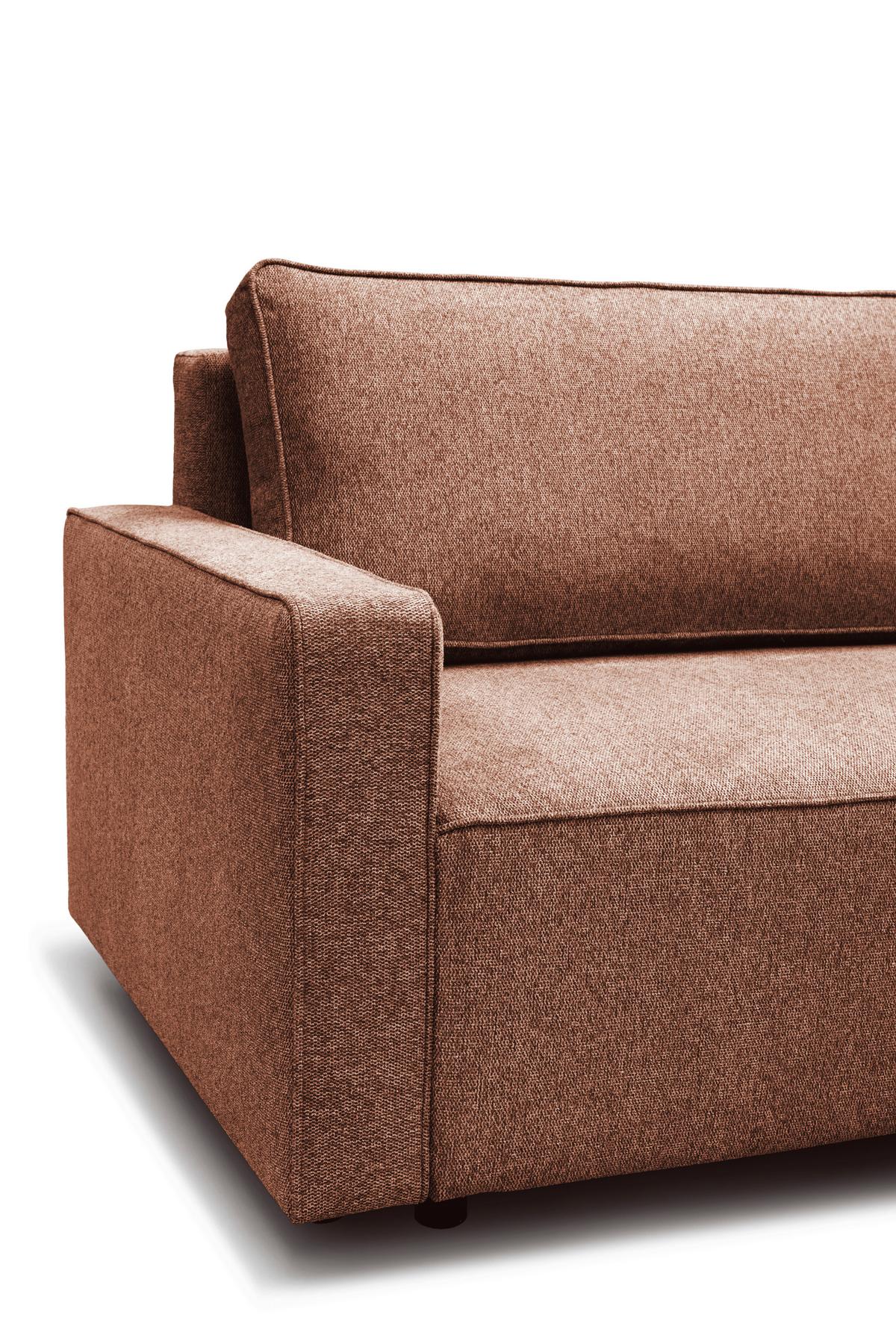 Rozkladacia pohovka NERA, červenohnedá tk. MATANA - červenohnedá, Modern, textil/plast (232/90/100cm)