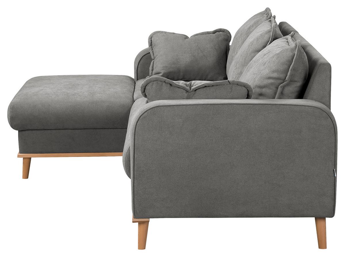 Ecksofa Beata Grau S: 150x230 cm - Wengefarben/Grau, Design, Textil (150/230cm) - Livetastic