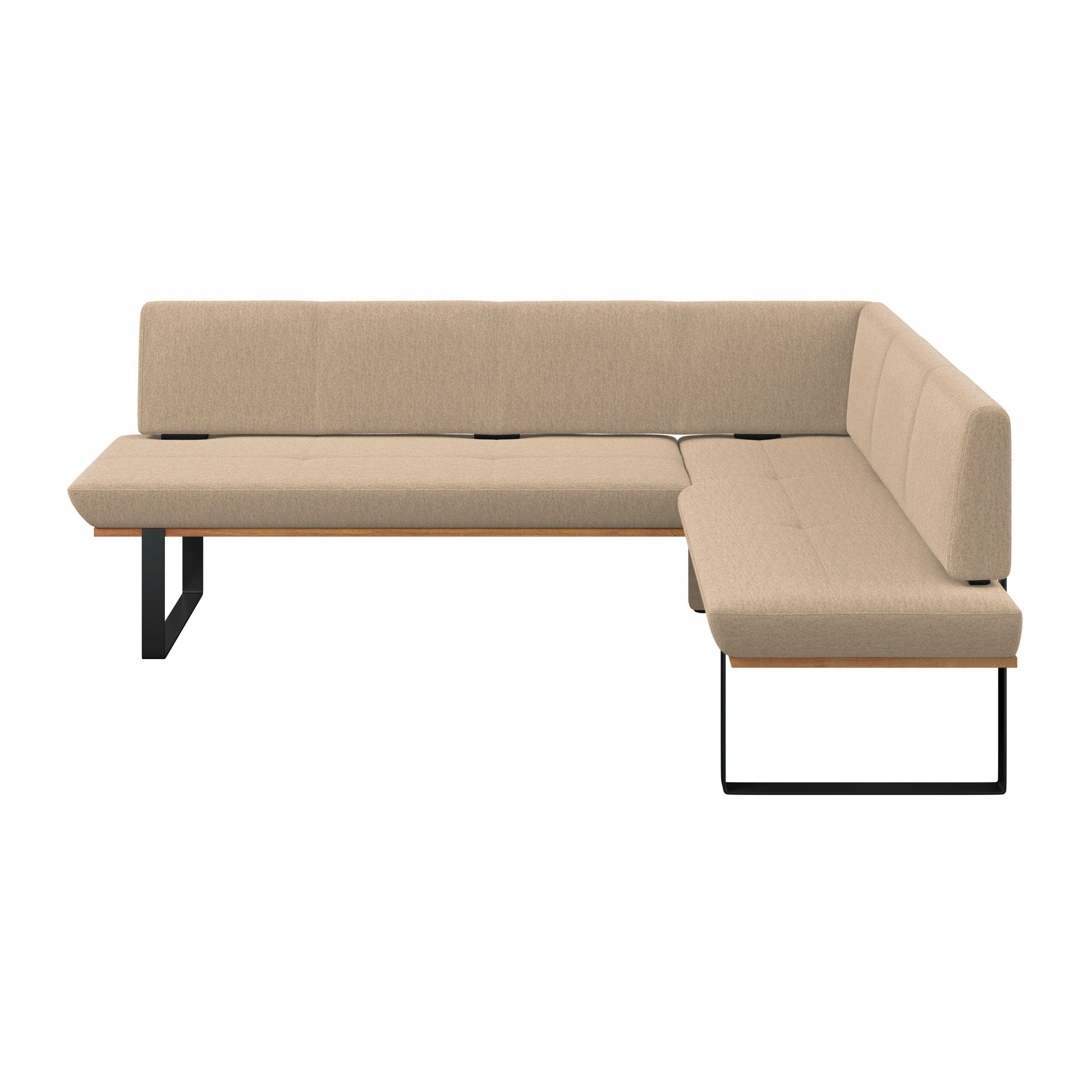 Eckbank Tristan Webstoff beige,S:245x195cm - Beige/Schwarz, MODERN, Holz/Textil (245/195cm) - James Wood