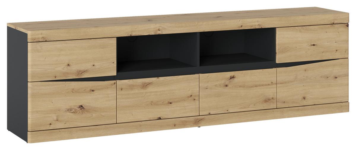 Tv-element Turino Eiche Artisan/anthrazitb:200cm - Anthrazit/Eiche Artisan, Trend, Holzwerkstoff (200/60/39,9cm)