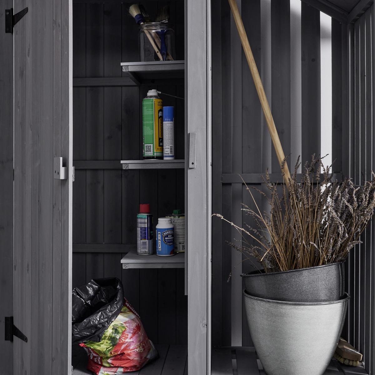 Domek na nářadí MARIANNA šedá - šedá, Moderní, dřevo (131/180/54,3cm) - Bessagi Garden