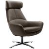 Sessel Be Organic - Schwarz/Grau, MODERN, Leder (81/112/83cm) - Trendmanufaktur