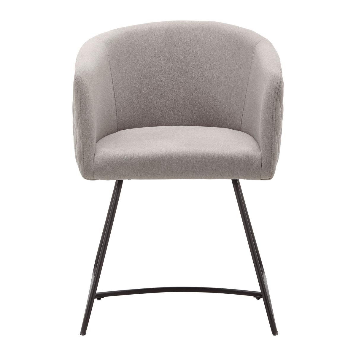 Stolička IVA svetlosivá - čierna/svetlosivá, Modern, kov/textil (55/76/57cm) - Bessagi Home