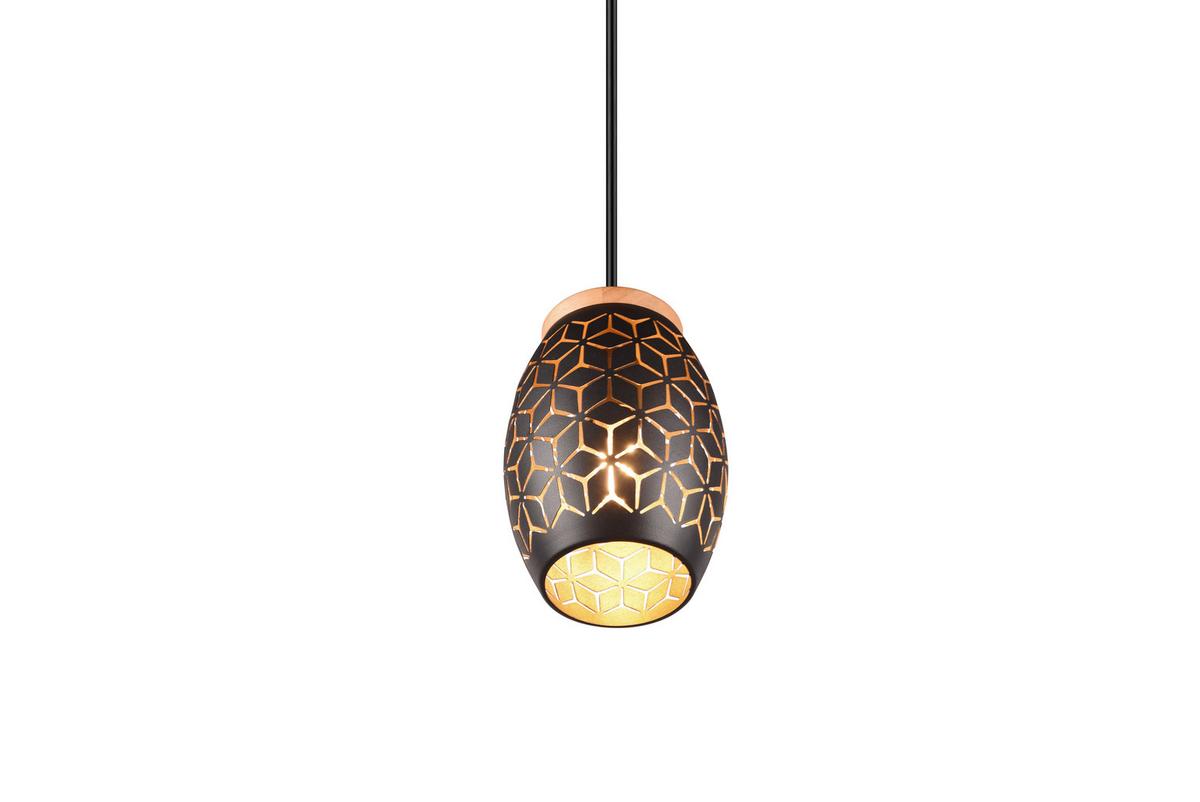 Pendelleuchte R31571080 Bidar - Goldfarben/Schwarz, KONVENTIONELL, Holz/Metall (15/150cm)
