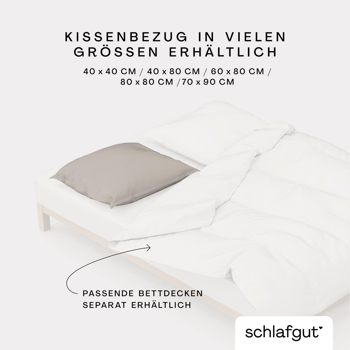 Kissenhülle Woven Satin - Taupe, Basics, Textil (40/40cm) - Schlafgut