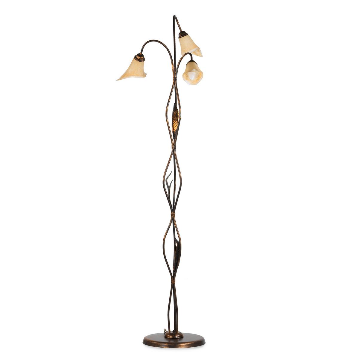 Stehleuchte 4230/Pt3 - Bronzefarben, KONVENTIONELL, Glas/Metall (52/170cm)