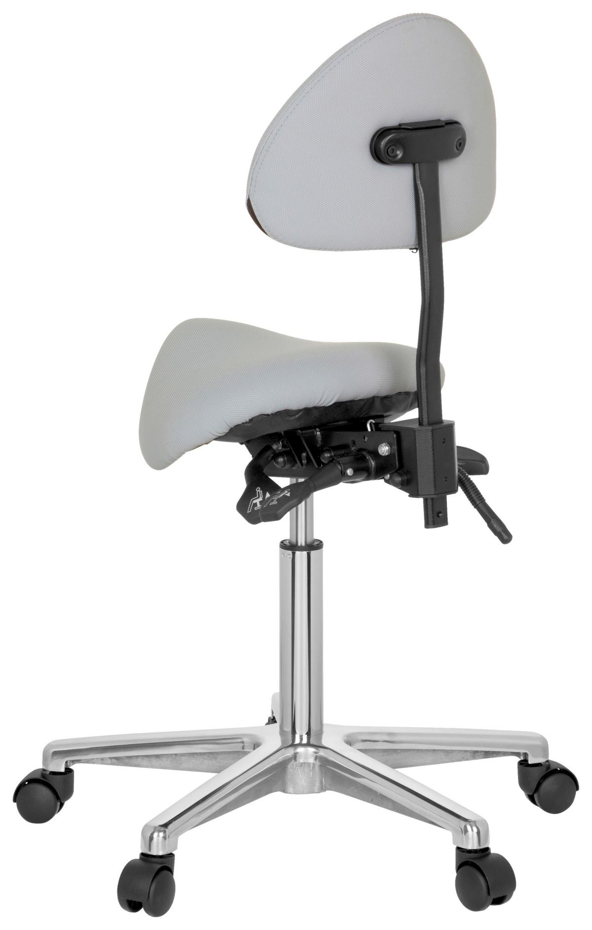 Bürohocker Top Work 20 Lederlook Grau Bis 110kg - Alufarben/Grau, MODERN, Kunststoff/Textil (36/105/40cm) - MID.YOU