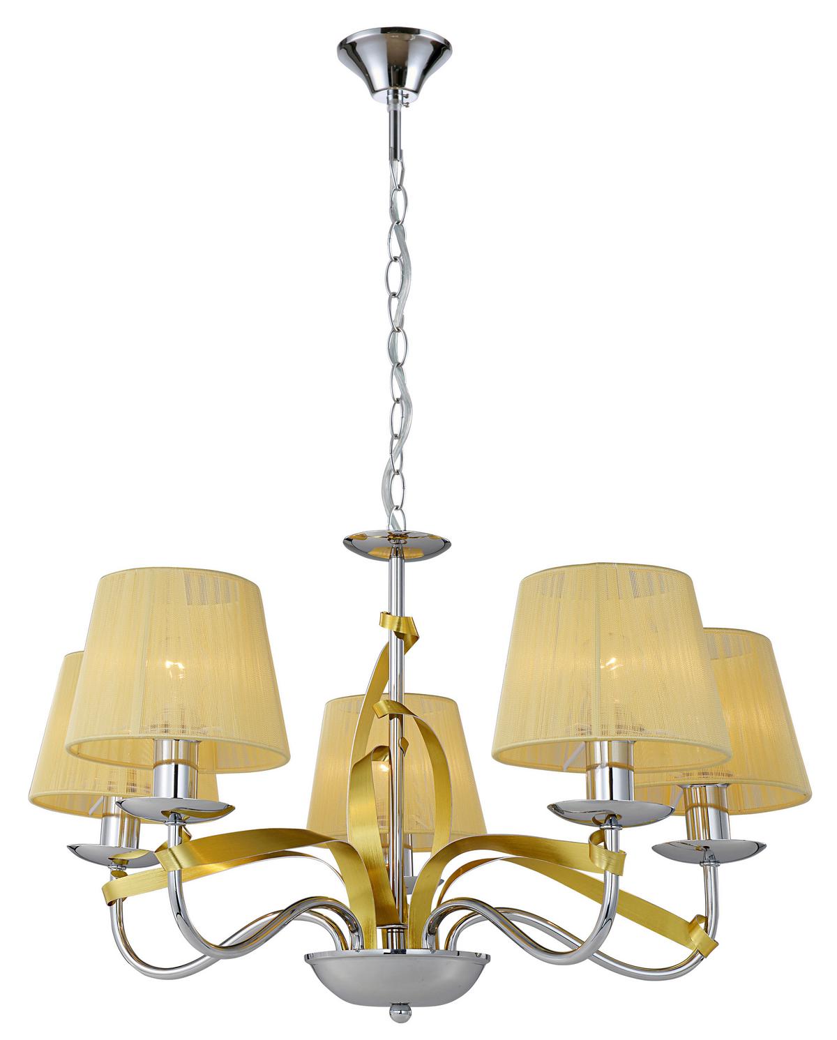 Pendelleuchte 35-55064 Diva - Chromfarben/Goldfarben, KONVENTIONELL, Metall (60/60/100cm)