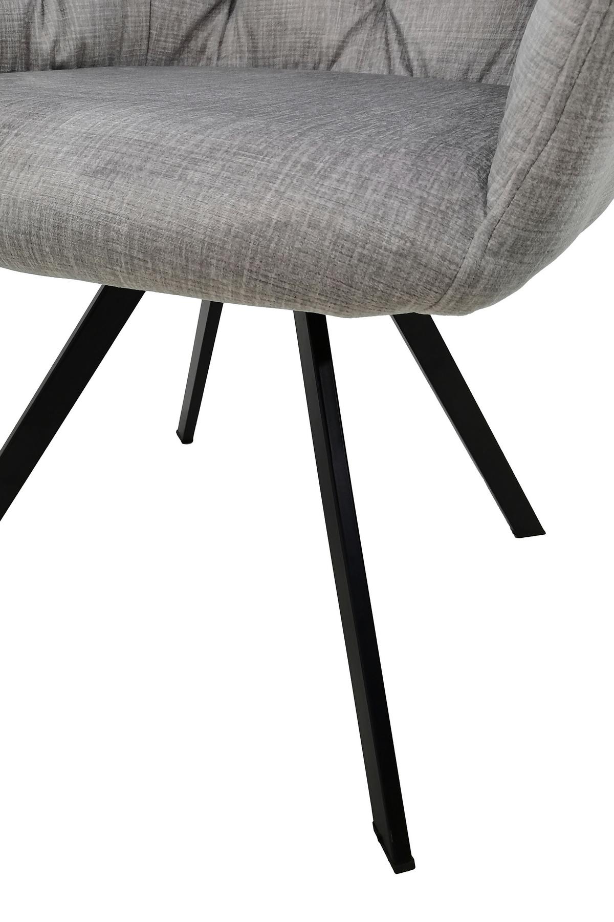 SADA STOLIČIEK S PODRÚČKAMI GEORGIA - čierna/svetlosivá, Modern, kov/textil (57/85/62cm) - MID.YOU