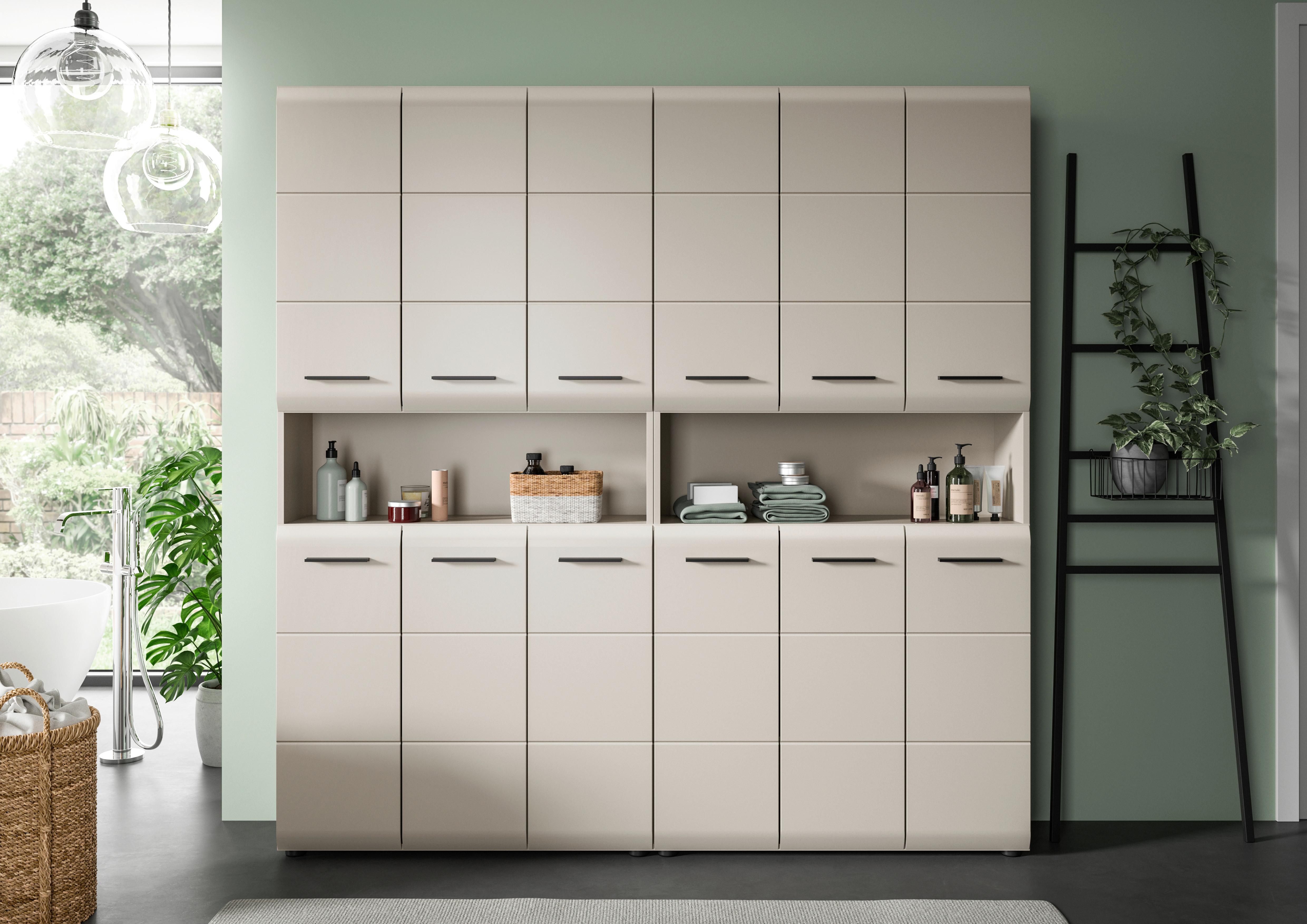 Badezimmer Ice Kaschmir B: 180cm - Kaschmir/Schwarz, Trend, Holzwerkstoff (180cm) - MID.YOU