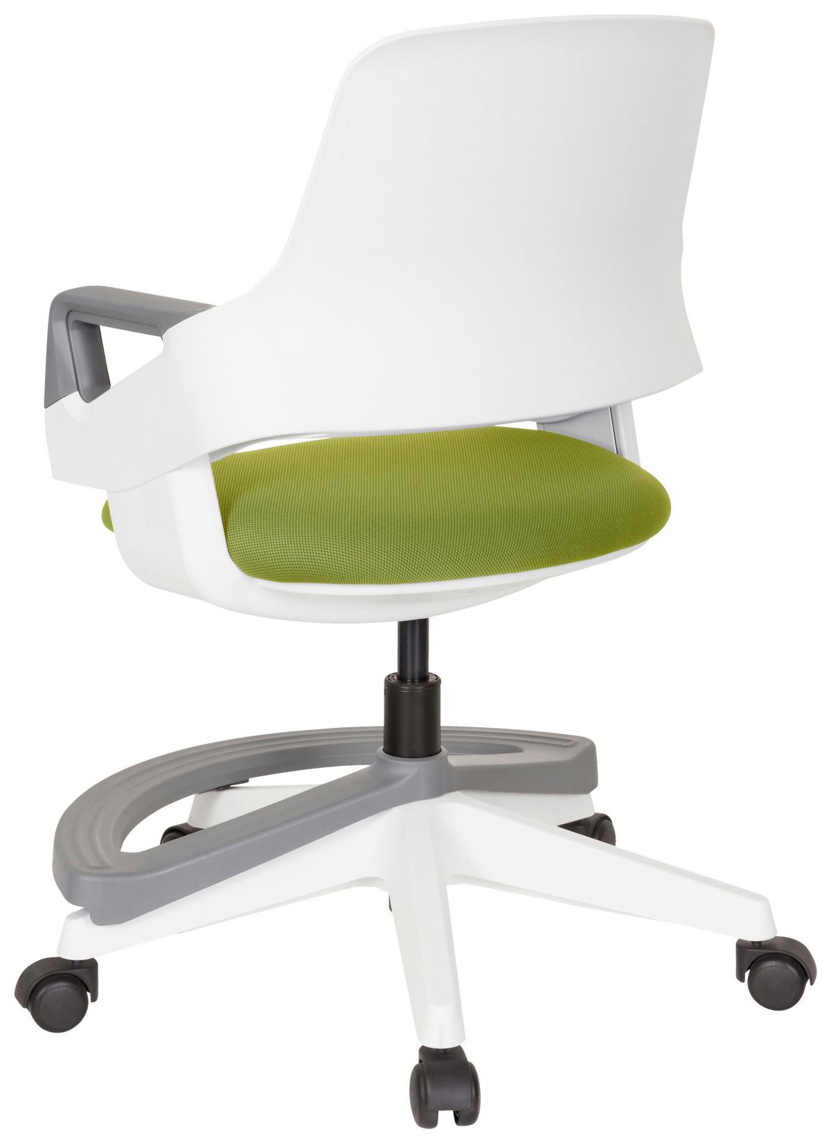 Jugenddrehstuhl Kid Flex Olivgrün B: 53 cm - Olivgrün/Weiß, MODERN, Kunststoff/Textil (53/80 - 93/60cm) - MID.YOU