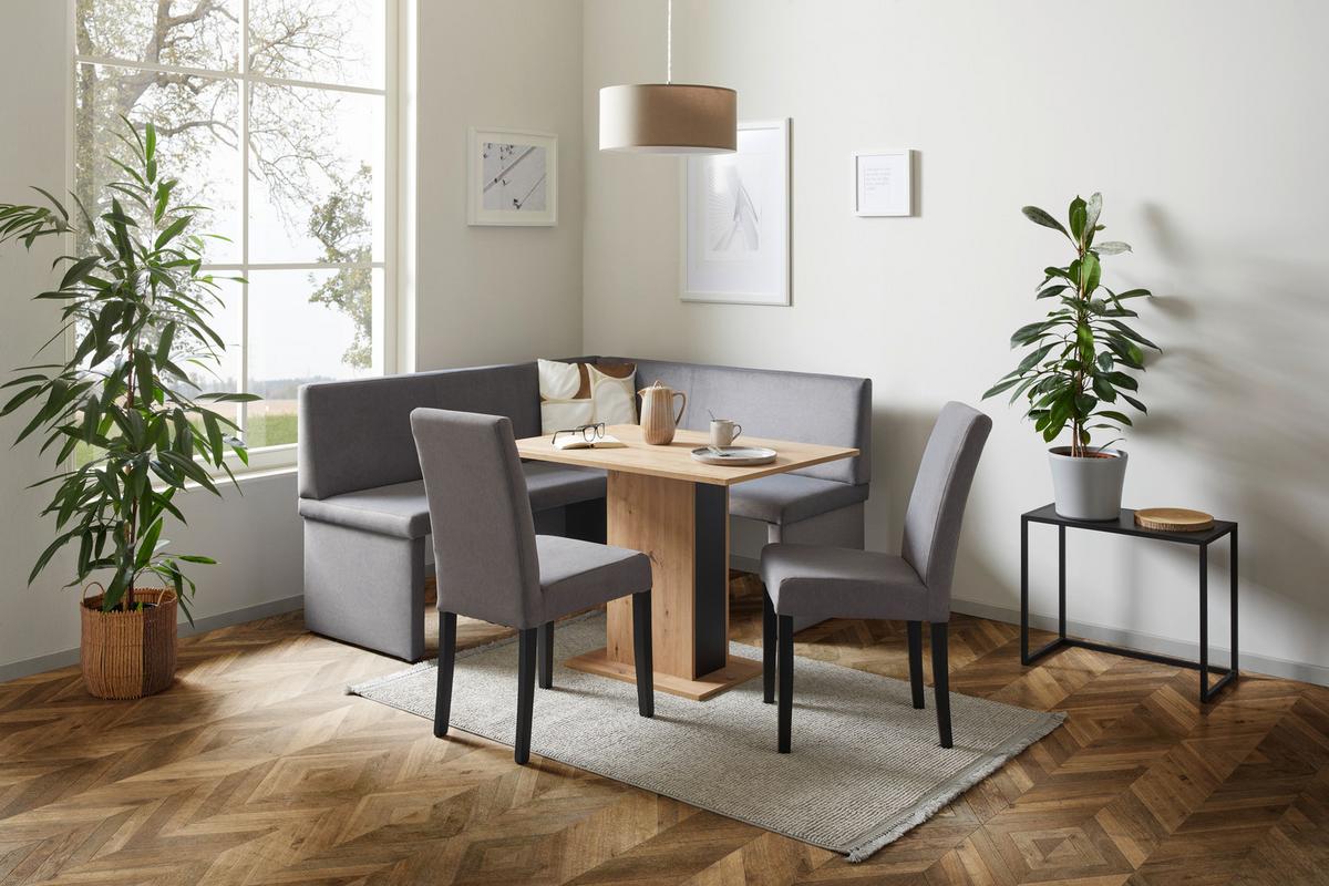 Eckbank Campel - Schwarz/Grau, KONVENTIONELL, Textil (167/147cm)