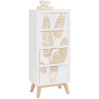 Komoda LEAFS maulownia masív - bílá/přírodní barvy, Lifestyle, kov/dřevo (45/109/30cm) - Premium Living
