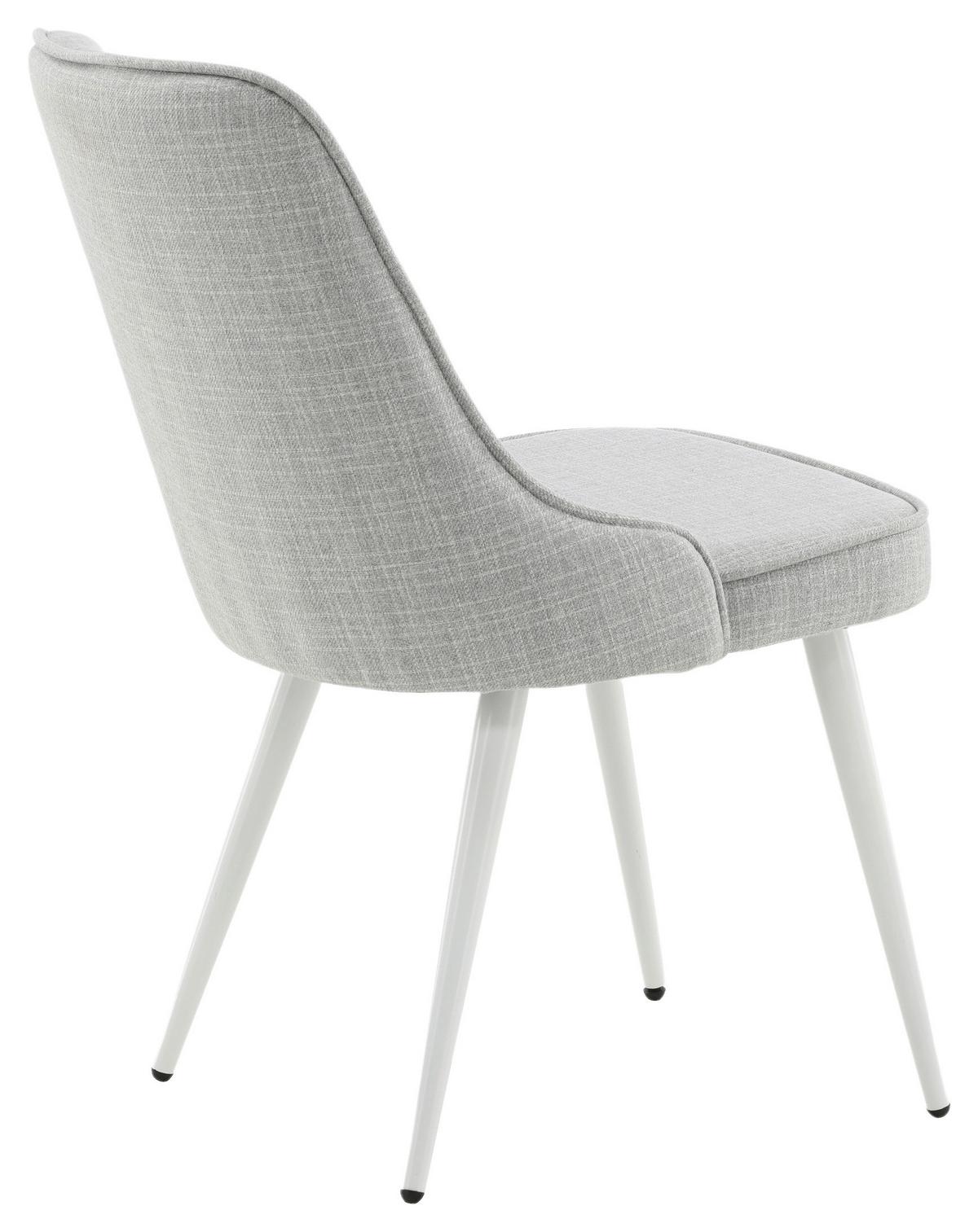 Stuhl-Set Velvet Deluxe - Hellgrau/Weiß, Design, Kunststoff/Textil (50/88.5/66cm) - Livetastic