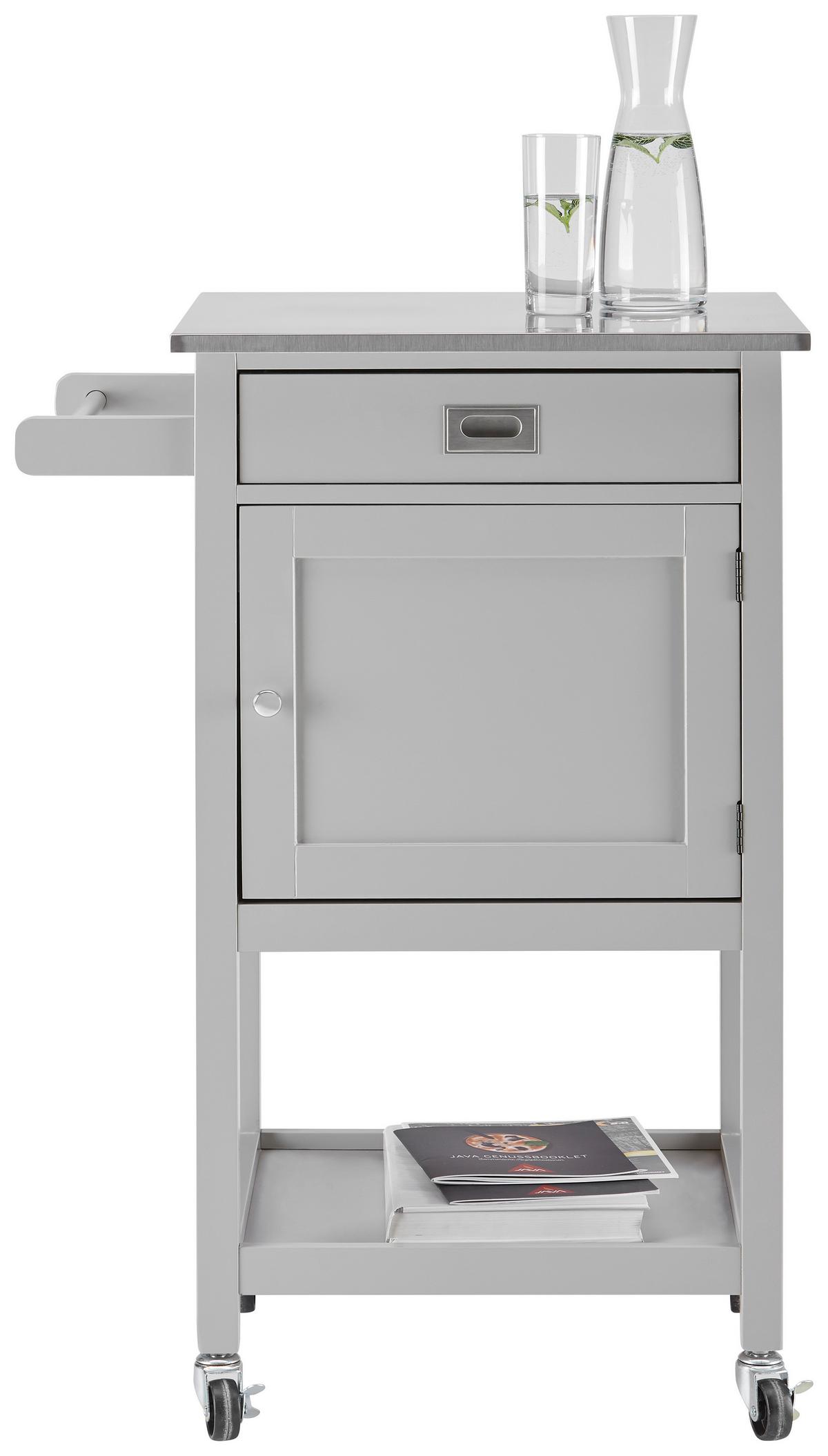 Servírovací vozík Hendrik - šedá/světle šedá, Moderní, kov/dřevo (65/91,5/45cm) - Bessagi Home
