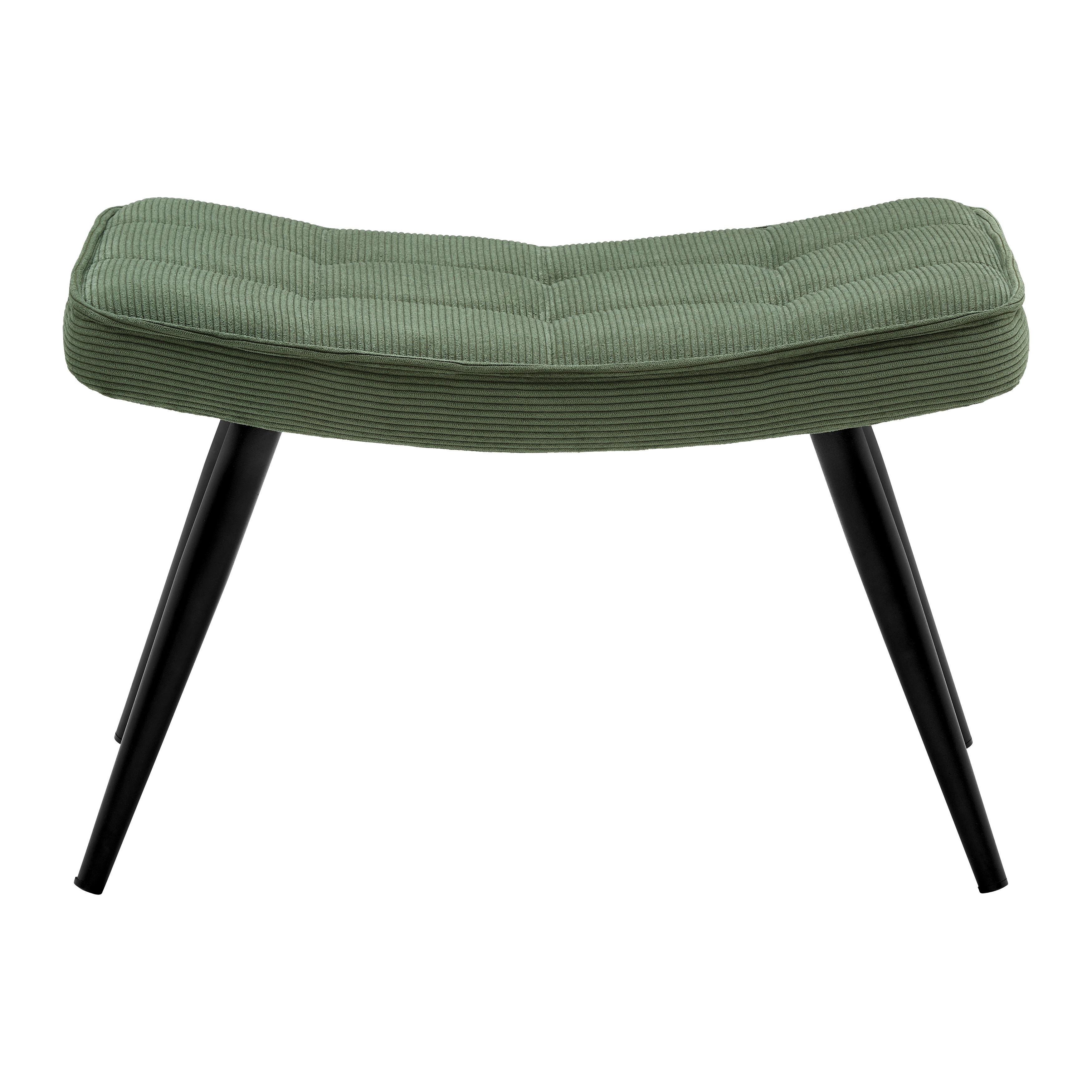 Taburetka GUNVOR, zelený menčester - čierna/zelená, Modern, kov/drevo (59,5/39/40cm) - Mömax